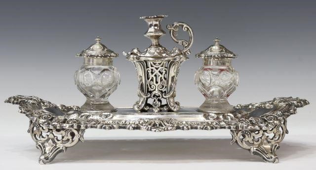 ENGLISH VICTORIAN STERLING INKWELL 3571d1