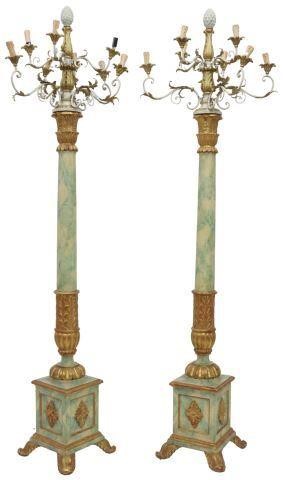  2 ITALIAN PARCEL GILT PAINTED 3571ef