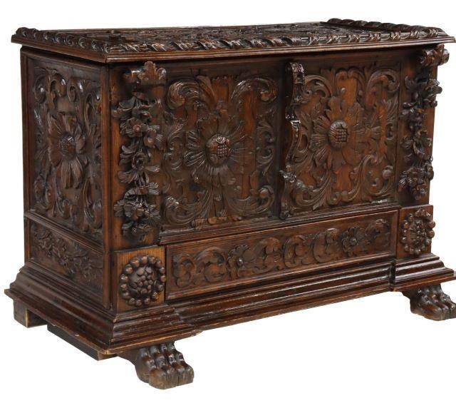 CONTINENTAL WELL CARVED OAK CHEST 35720c