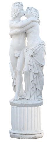 LOT) CAST STONE STATUARY, EMBRACE,