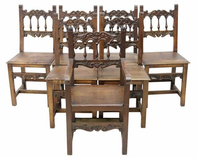  7 SPANISH BAROQUE STYLE WALNUT 35724e