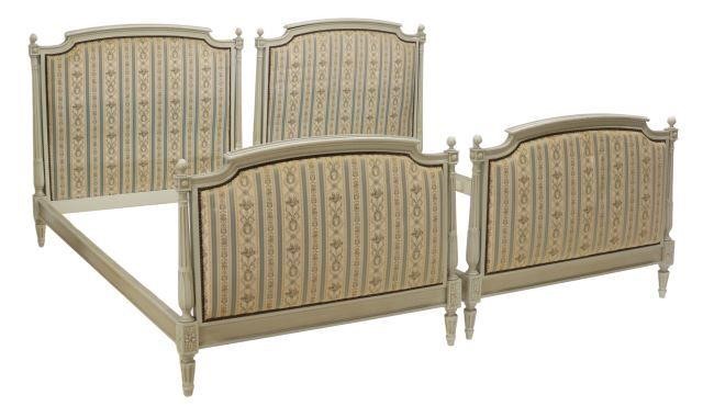  2 LOUIS XVI STYLE PAINTED UPHOLSTERED 357267