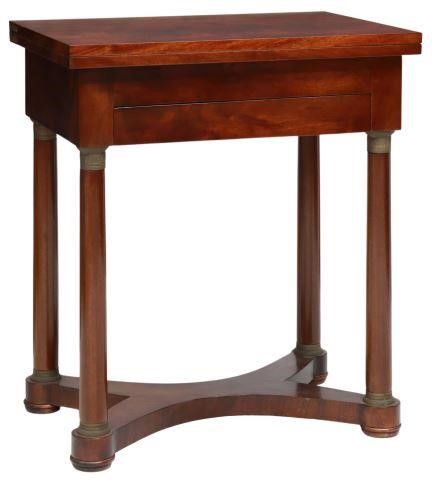 FRENCH EMPIRE STYLE MAHOGANY FLIP-TOP