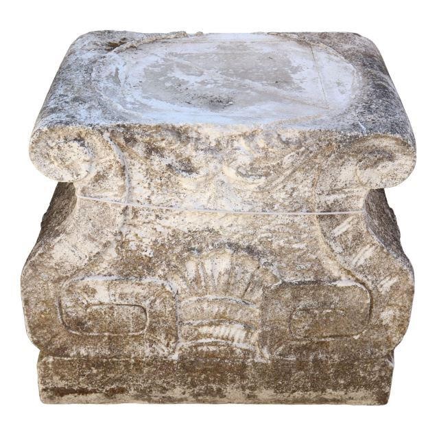 LARGE CAST STONE SCROLL SHELL 357280