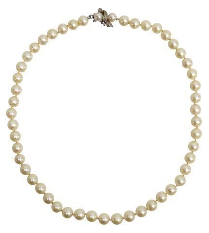 ESTATE PEARL NECKLACE DIAMOND SET 357299