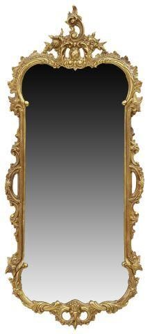 LOUIS XV STYLE GILT METAL MIRROR,