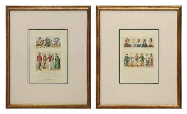  2 FRENCH LITHOGRAPHS COSTUMES 35730f