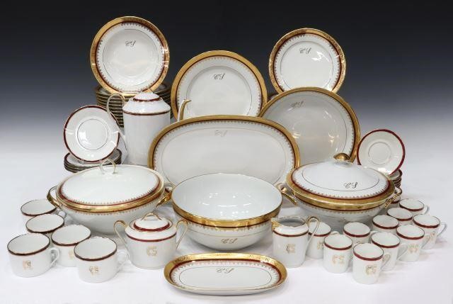  76 FRENCH LIMOGES PORCELAIN DINNER 35733f