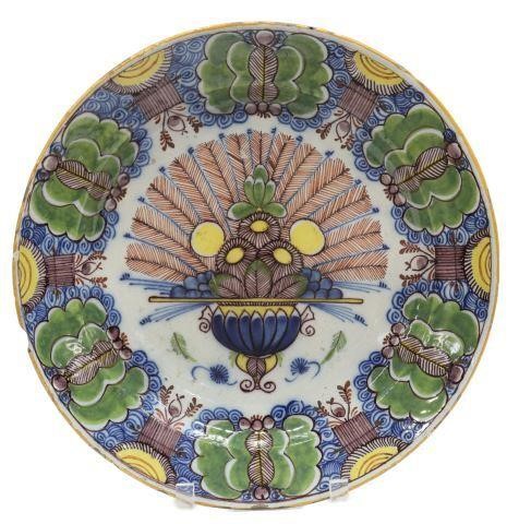 DELFT POLYCHROME FAIENCE PEACOCK