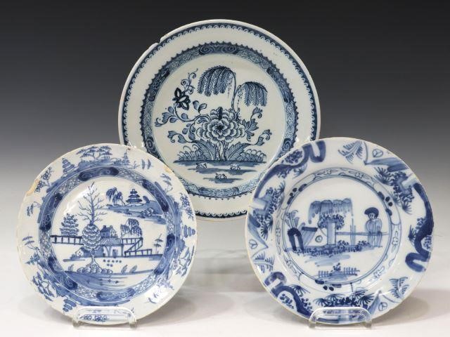 (3) ENGLISH DELFT BLUE & WHITE