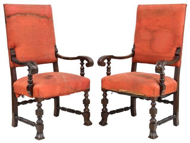 2 ITALIAN BAROQUE STYLE WALNUT 357364