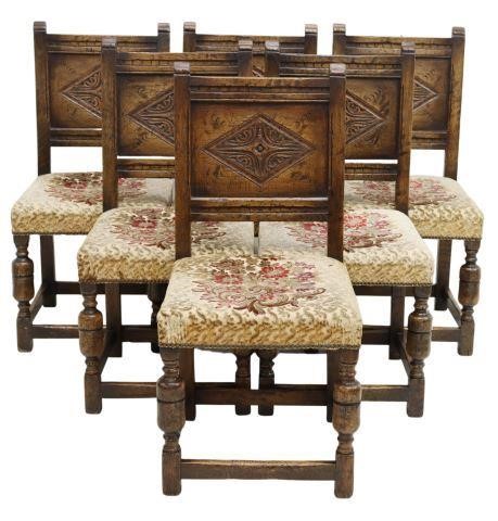  6 ENGLISH JACOBEAN STYLE OAK 35736e