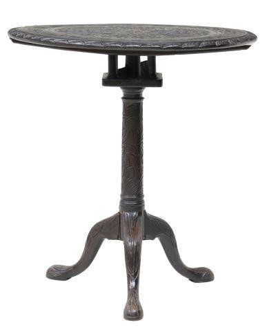 ENGLISH CARVED EBONIZED TILT TOP 357370