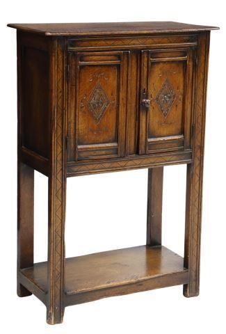 ENGLISH JACOBEAN STYLE OAK TWO-DOOR