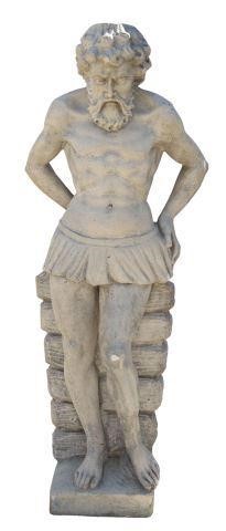 NEAR LIFE-SIZED CAST STONE FIGURE