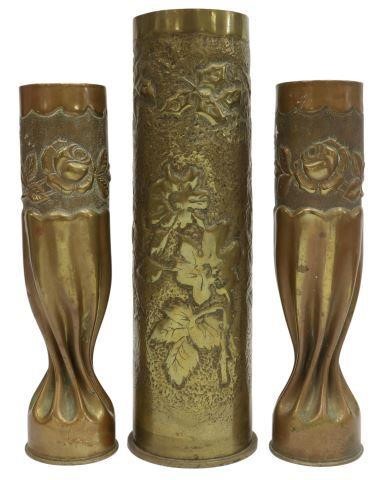 (3) WWI-ERA TRENCH ART ARTILLERY