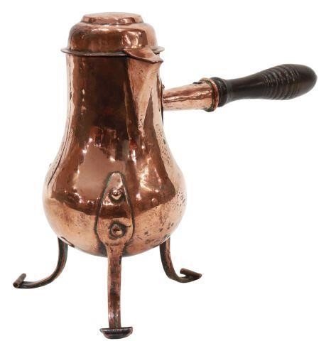 PETITE FRENCH COPPER CHOCOLATE POT,