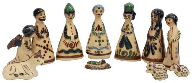  12 TONALA POTTERY CRECHE NATIVITY 3573f1