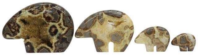 (4) CARVED CRYSTAL & SEPTARIAN