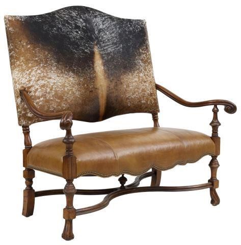 LOUIS XIV STYLE COWHIDE & LEATHER