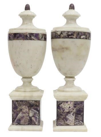  2 ENGLISH NEOCLASSICAL MARBLE 3573fe