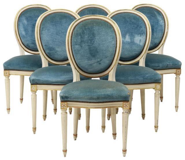  6 FRENCH LOUIS XVI STYLE PAINTED 357418