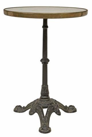 FRENCH MARBLE TOP CAST IRON PEDESTAL 357436