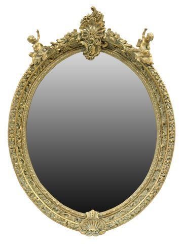 LOUIS XV STYLE GILT OVAL WALL MIRRORLouis