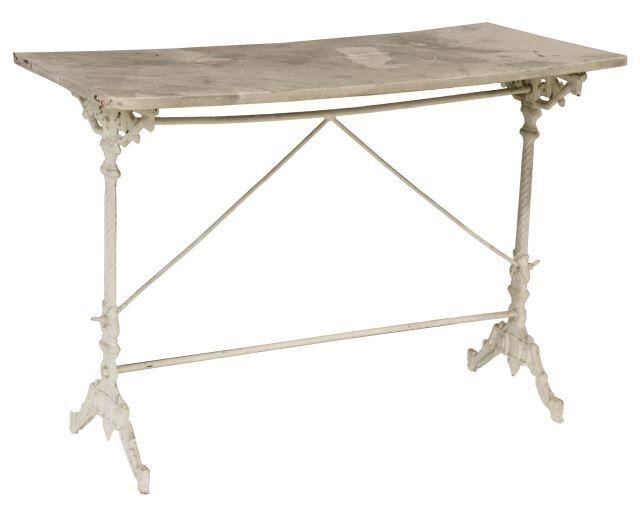 MARBLE TOP WHITE CAST IRON BISTRO 357446