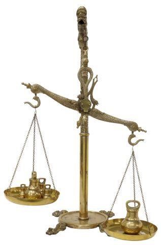 BRASS BALANCE SCALES IN THE FORM OF