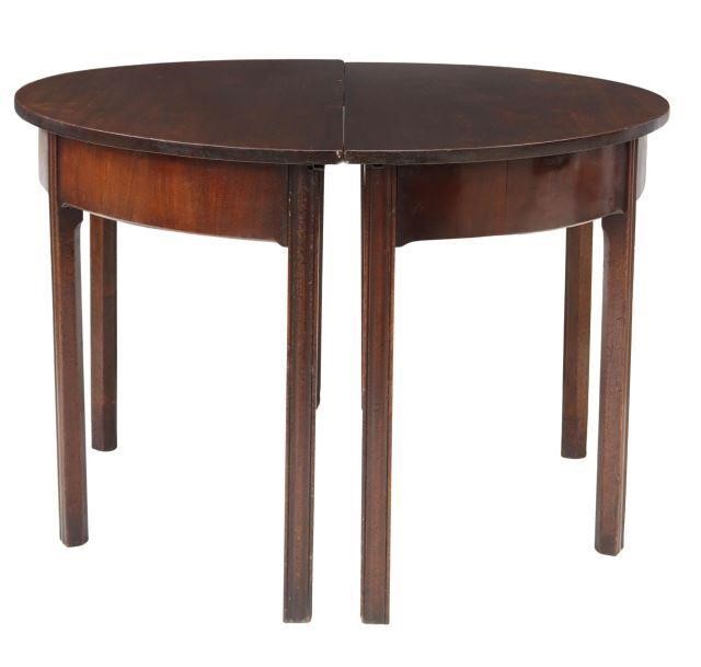  2 ENGLISH GEORGIAN MAHOGANY DEMILUNE 357481