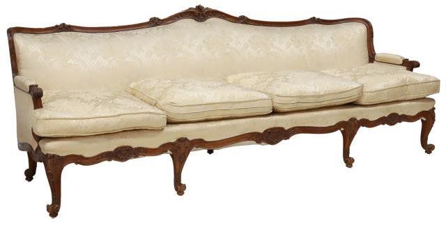 LOUIS XV STYLE MAHOGANY SOFA DAMASK 357498