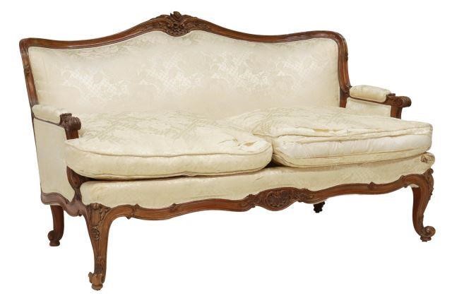 LOUIS XV STYLE CARVED & UPHOLSTERED