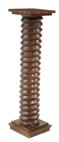 FRENCH OAK GRAPE PRESS SCREW PEDESTAL