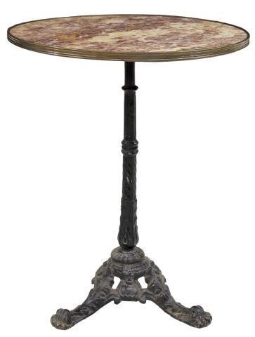 FRENCH MARBLE TOP CAST IRON BISTRO 35749e