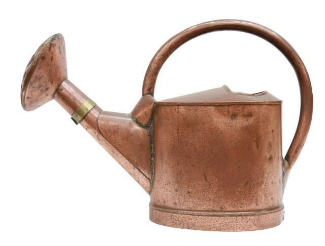 LARGE COPPER & BRASS WATERING CAN,