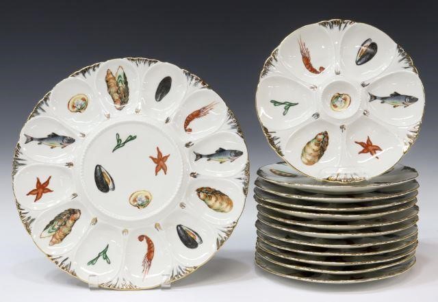  13 FRENCH LIMOGES OYSTER PLATES 3574c6