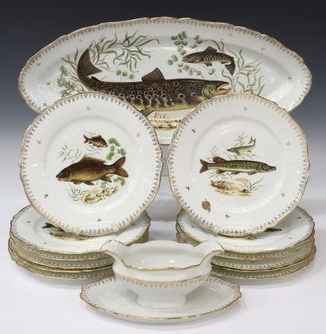  14 FRENCH LIMOGES PORCELAIN FISH 3574c7