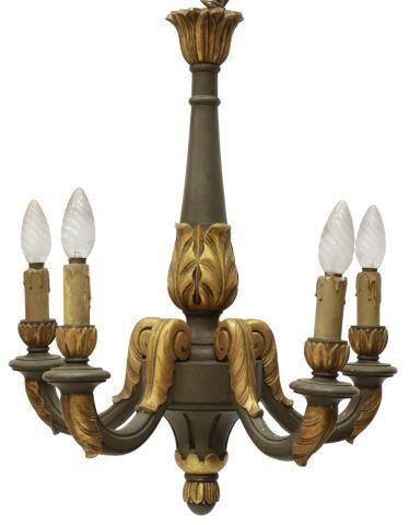 FRENCH PARCEL GILT PAINTED 5 LIGHT 3574da