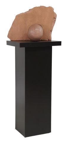 ARTHUR WILLIAMS STONE SCULPTURE ON PEDESTAL