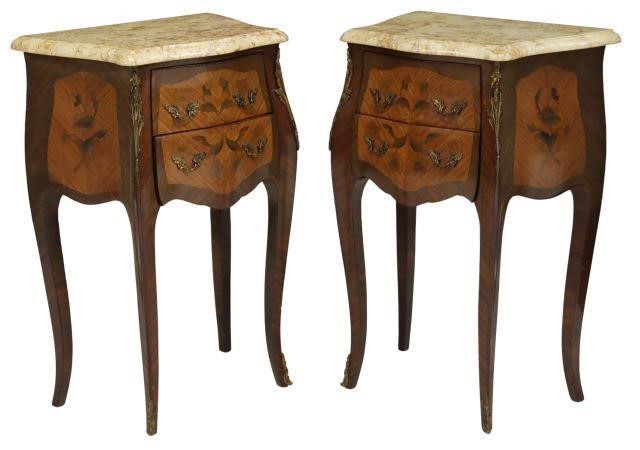  2 FRENCH LOUIS XV STYLE MARBLE TOP 357559