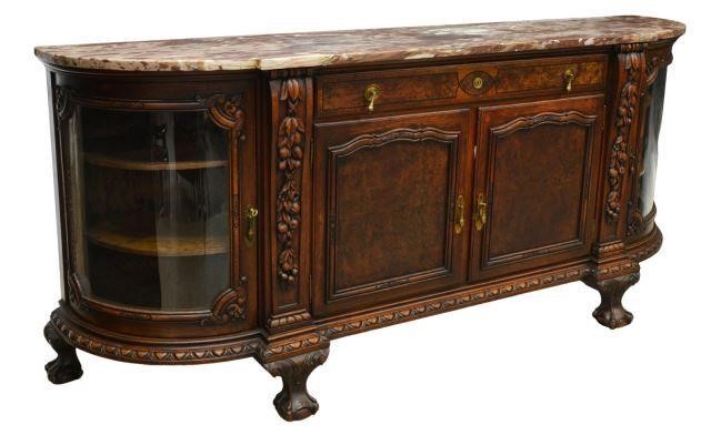 CHIPPENDALE STYLE MARBLE TOP OAK 357553