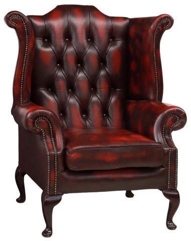 ENGLISH QUEEN ANNE STYLE LEATHER 35755c