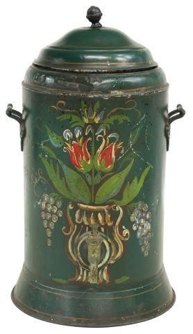 VICTORIAN TOLE DECORATED WATER COOLER