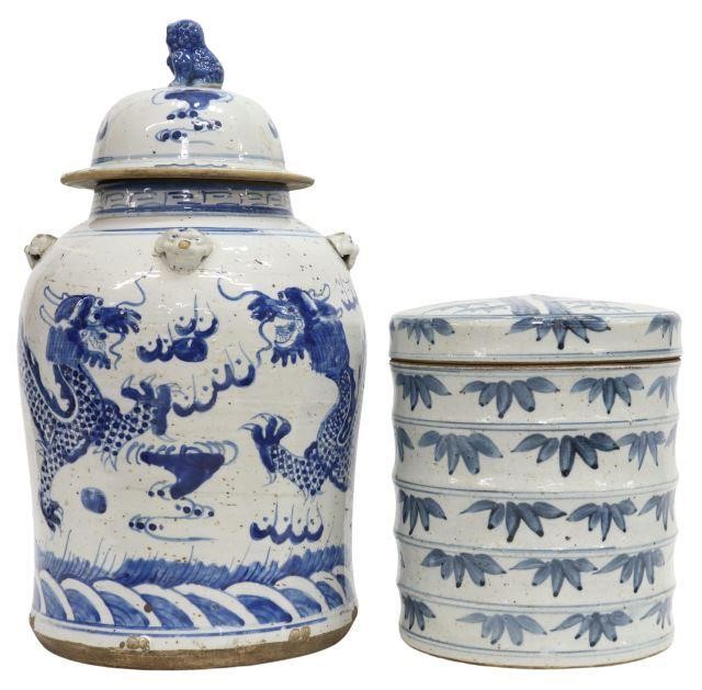 (2) CHINESE BLUE & WHITE CERAMIC