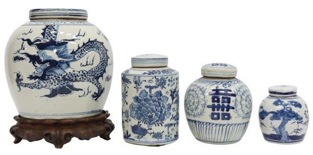 (4) CHINESE BLUE & WHITE PORCELAIN