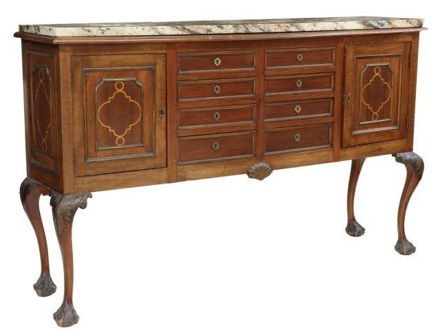 CHIPPENDALE STYLE GRANITE-TOP MAHOGANY