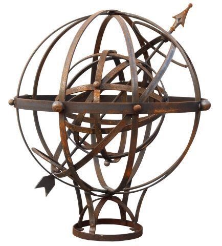 LARGE ARCHITECTURAL IRON ARMILLARY 3575d7