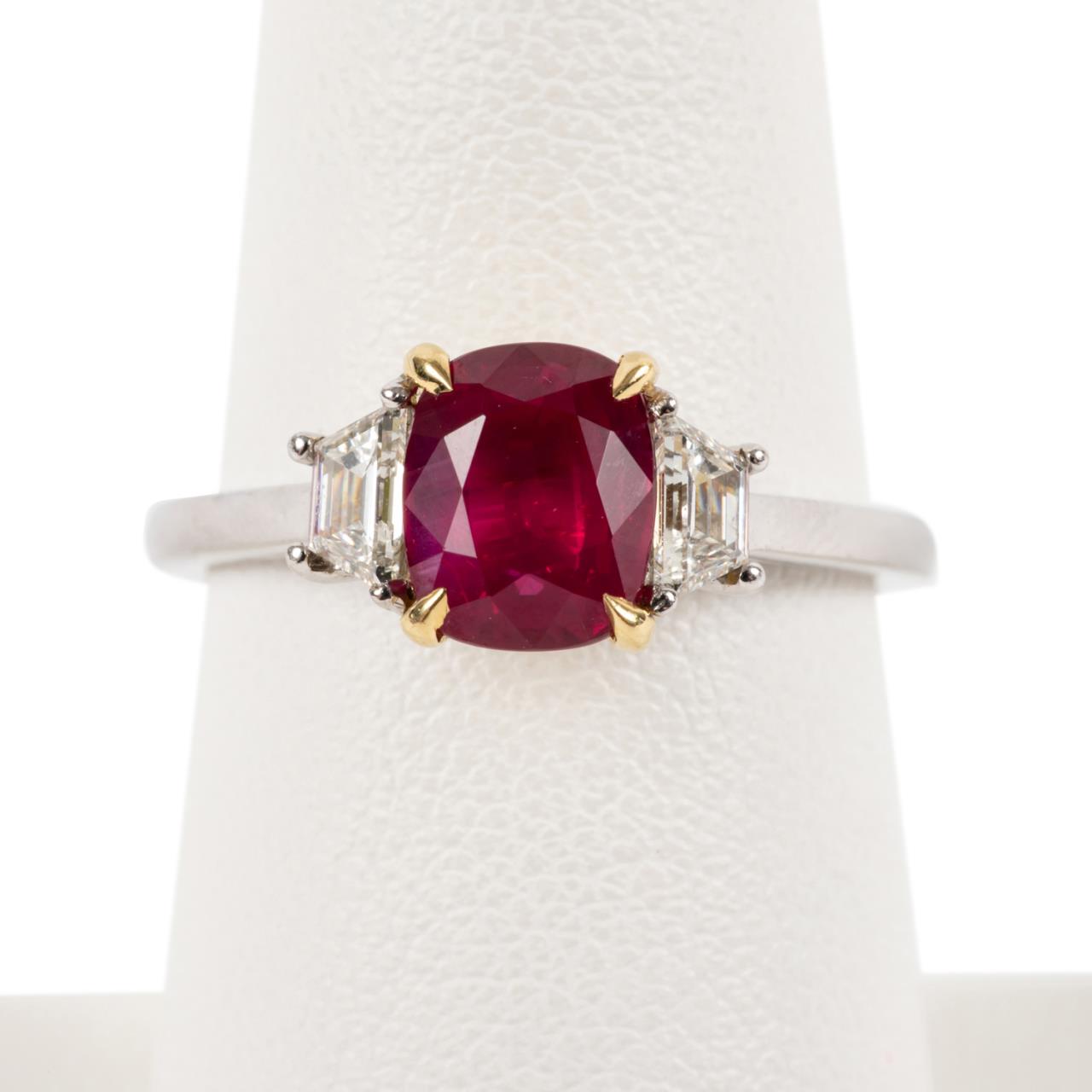 PLATINUM 18K YG RUBY DIAMOND 357604