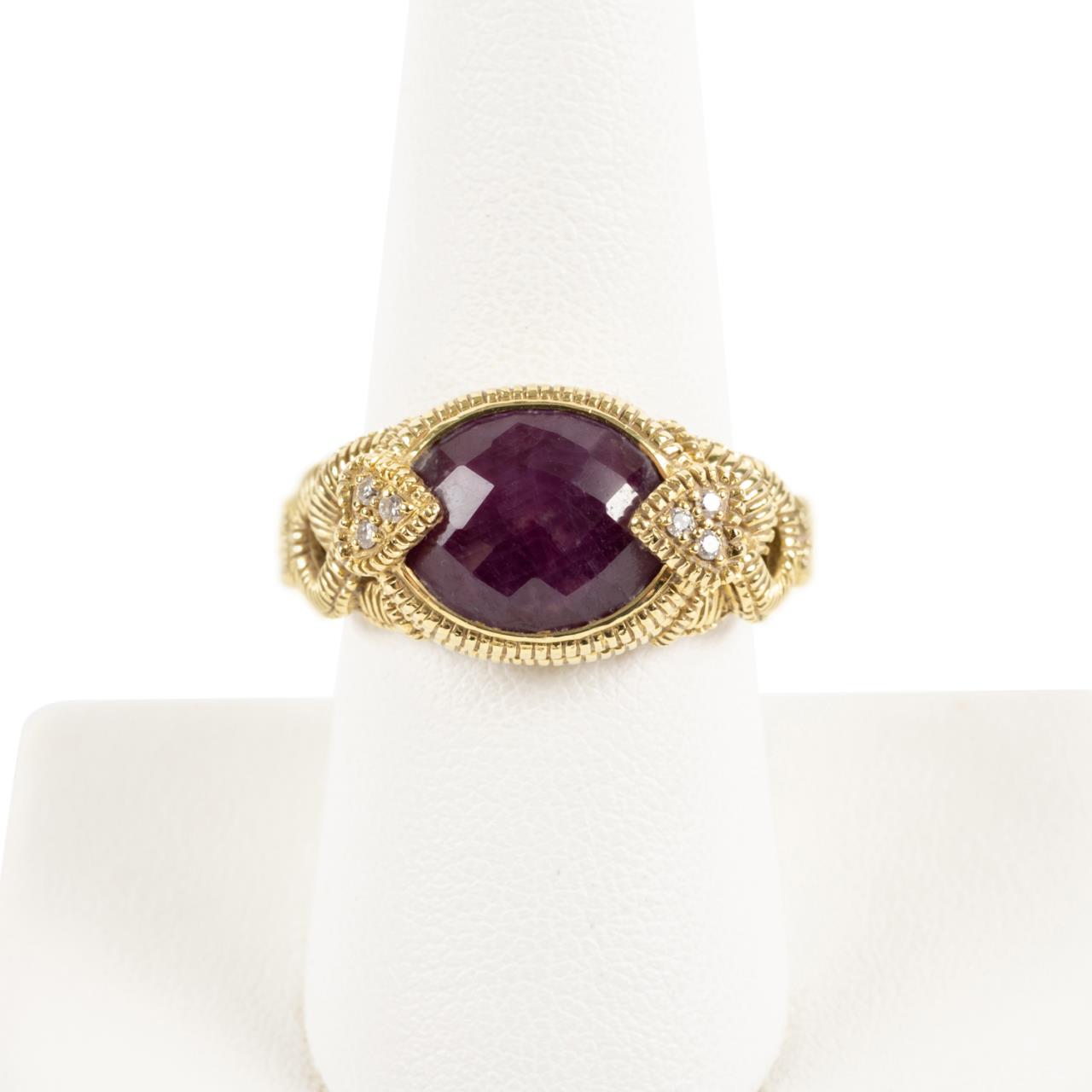 JUDITH RIPKA 18K GOLD RUBY DIAMOND 357606